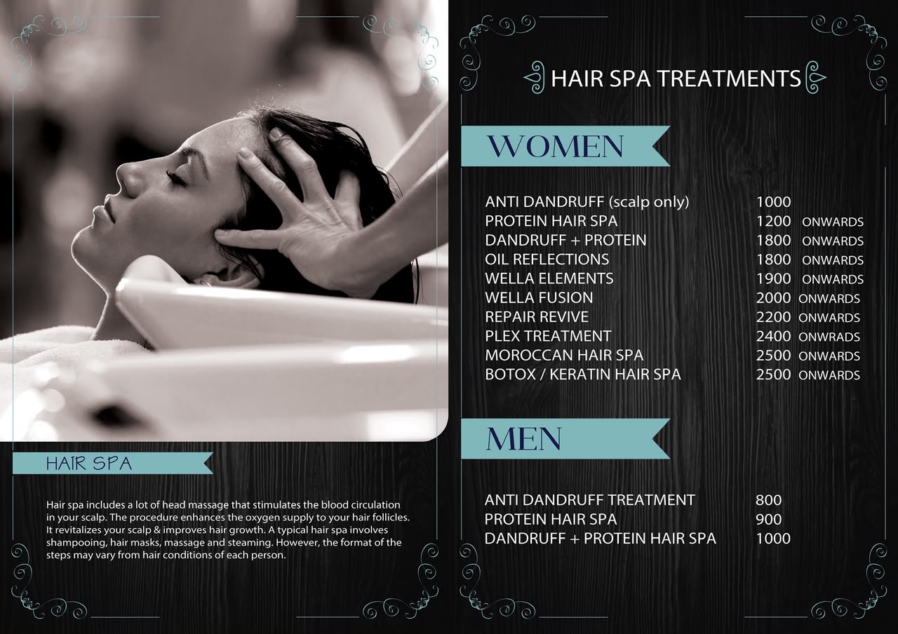 Hair Care Menu Page 1