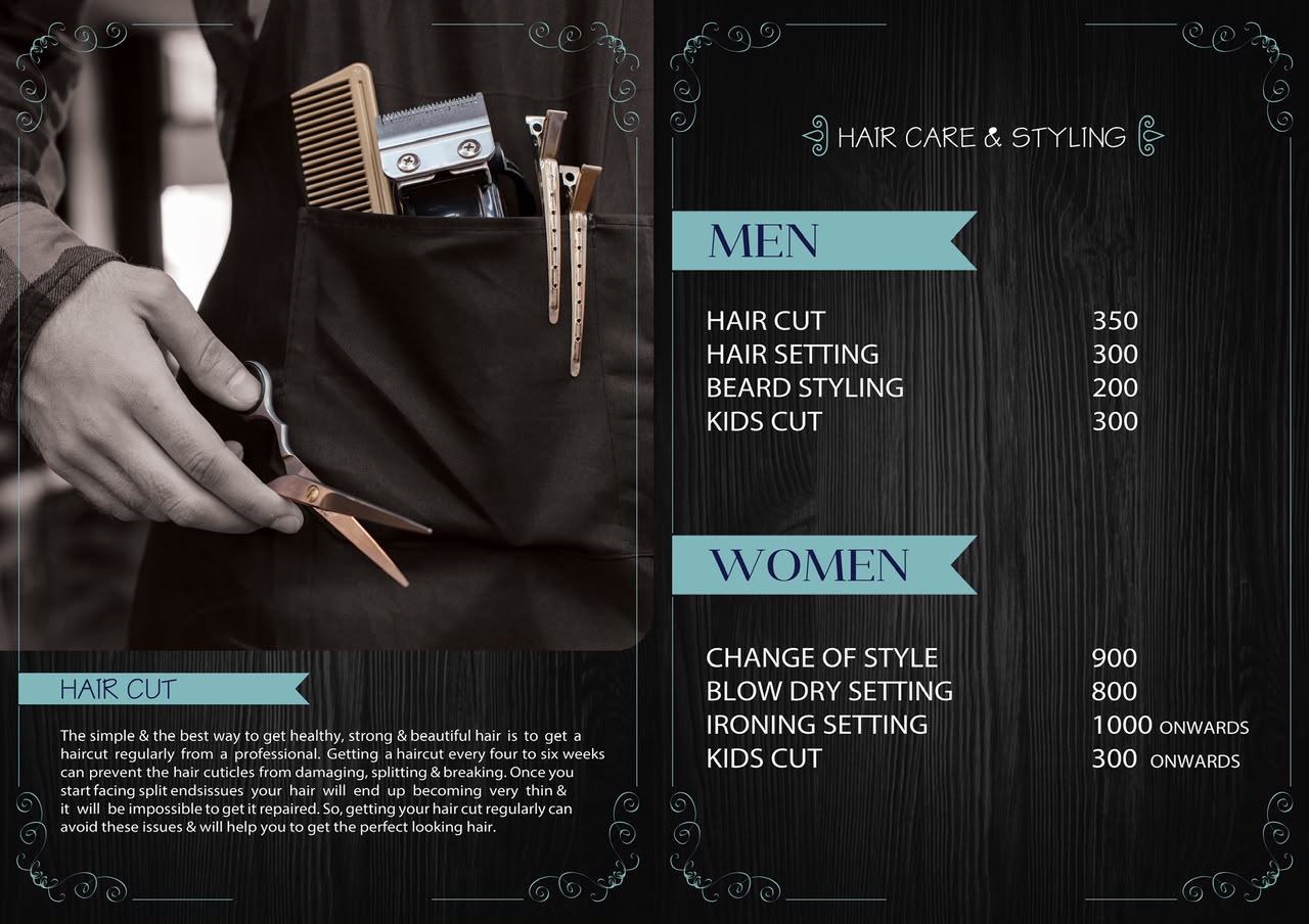 Hair Care Menu Page 2