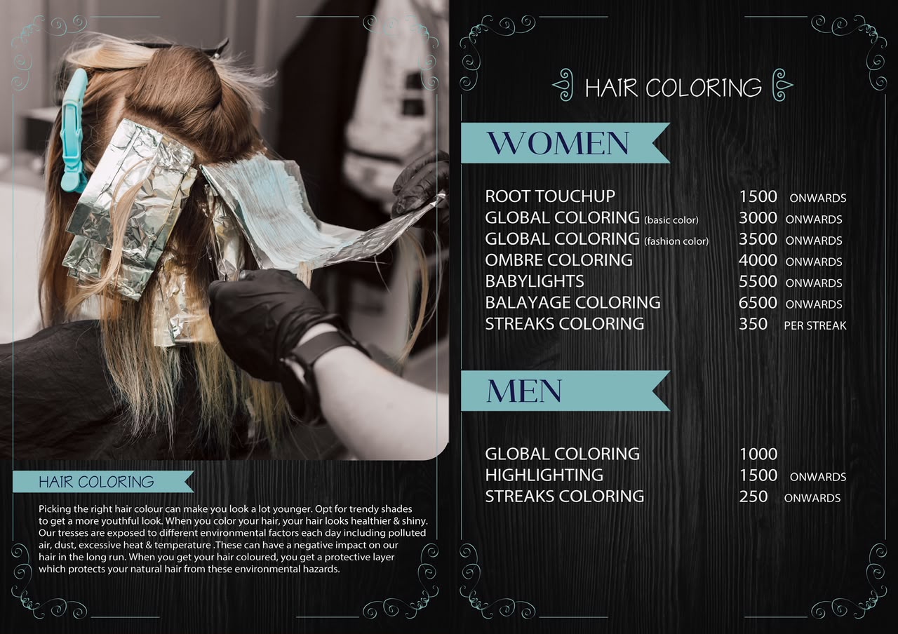 Hair Care Menu Page 4